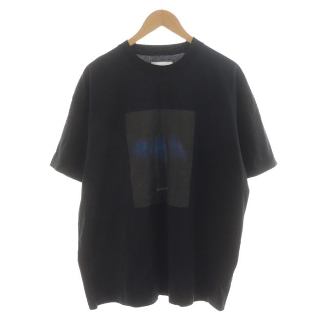 【中古】シュタイン stein PRINT TEE MERCERISED COTTON Tシャツ カットソー 半袖 プリント ロゴ M 黒