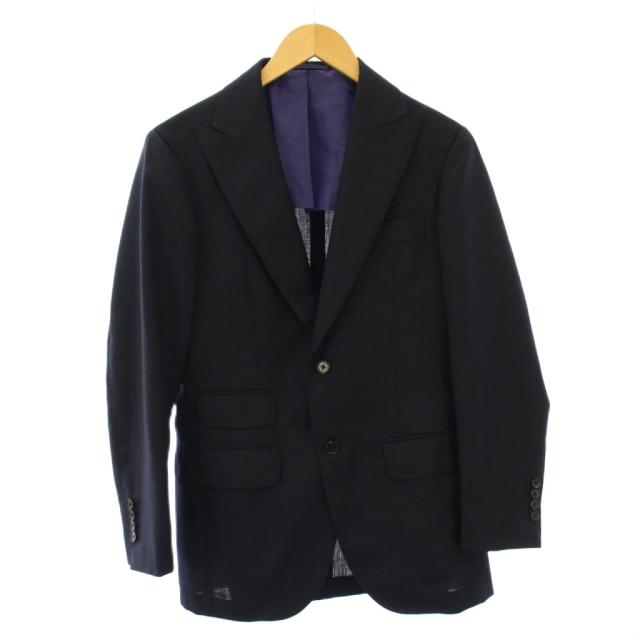 【中古】ブリッラ ペル イル グスト テーラードジャケット ブレザー アウター シングル 背抜き ウール 44 紺