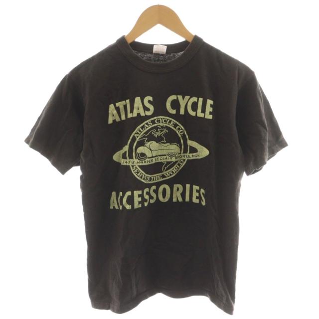 【中古】パワーウェア POWER WEAR Tシャツ カットソー 半袖 ロゴ プリント M 茶 ブラウン /AN10 メンズ