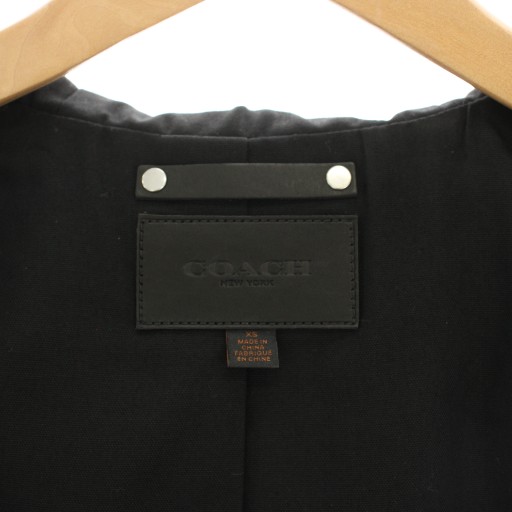 中古】コーチ フーディッドレザー レザージャケット フード ジップ