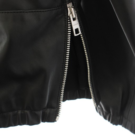 中古】コーチ フーディッドレザー レザージャケット フード ジップ