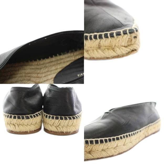 中古】セリーヌ CELINE エスパドリーユ フラットシューズ レザー 35 黒