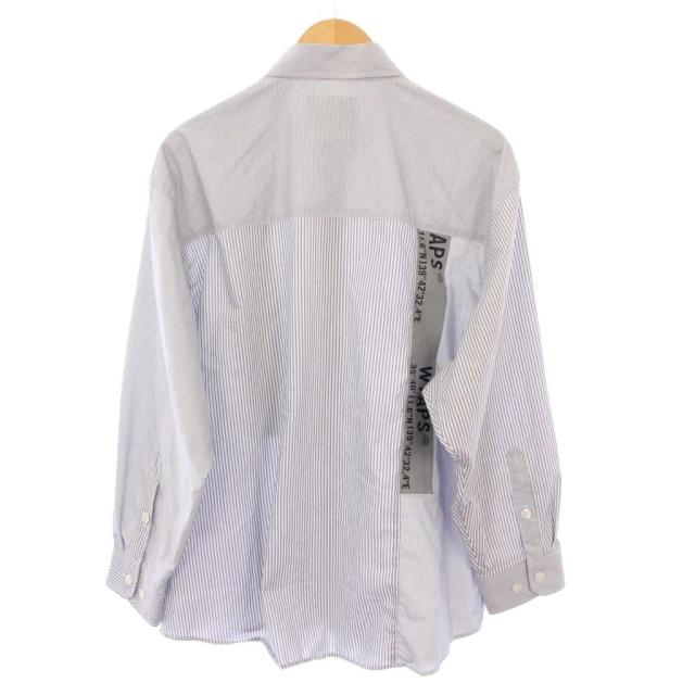 【中古】ダブルタップス 24SS BD 01 /LS / CTPL. BROADCLOTH. ボタンダウンシャツ 長袖 ストライプ ロゴ 1 グレー_1
