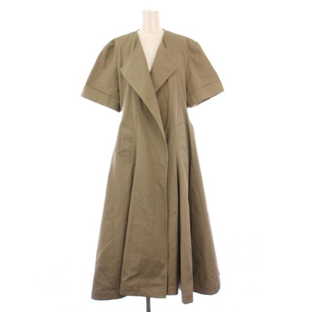 【中古】シーニュ cygne Stephane スプリングコート ノーカラー アウター ロング丈 半袖 ワンカラー 1 グレー