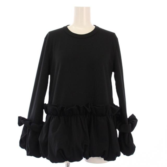 【中古】コムデギャルソンコムデギャルソン コムコム AD2024 ボリュームフリルTシャツ カットソー 長袖 XS 黒 RN-T012