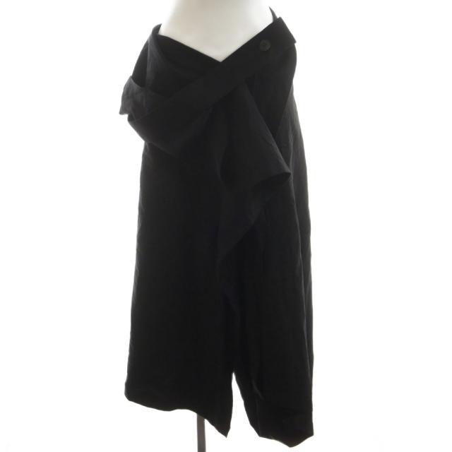 【中古】イッセイミヤケ ISSEY MIYAKE 24AW ENCLOTHE PANTS Trouser ワイドパンツ 変形 麻 リネン混 2 黒