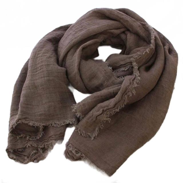【中古】メゾンドバカンス Maison de Vacances 20SS ストール リネン ブラウン 20-090-560-0049-1-0 /BM レディース