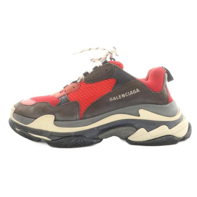 【中古】バレンシアガ BALENCIAGA トリプル TRIPLE S スニーカー シューズ レースアップ ロゴ 29.0cm 赤 黒 516440
