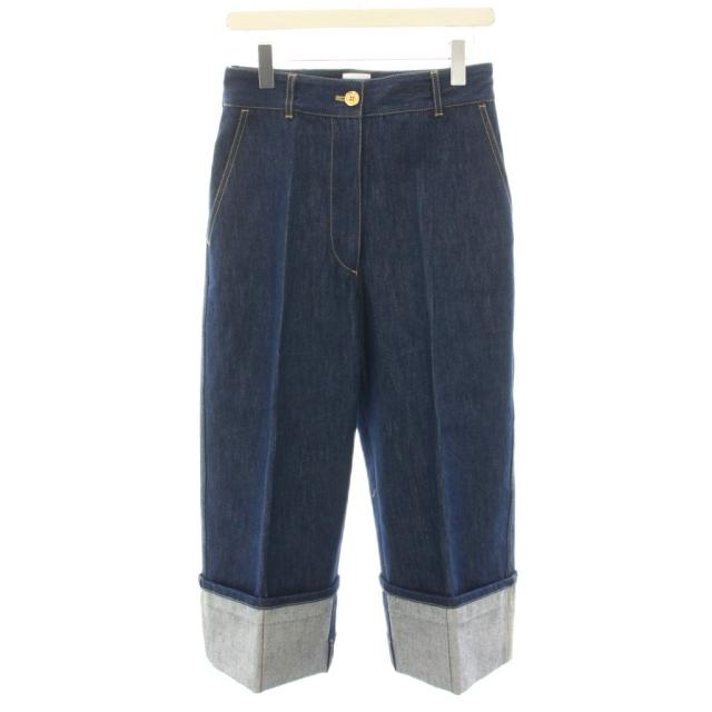 【中古】パトゥ アイコニックデニムパンツ ジーンズ ジップフライ ワイド 36 インディゴ 21AA4-TR003-08 レディース