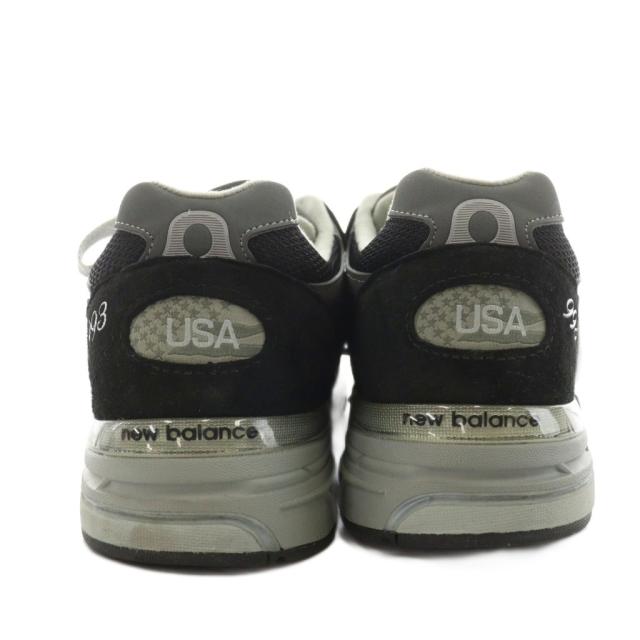 【中古】ニューバランス NEW BALANCE MR993BK スニーカー シューズ US9.5 27.5cm 黒 ブラック 白 ホワイト