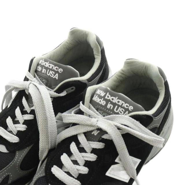 【中古】ニューバランス NEW BALANCE MR993BK スニーカー シューズ US9.5 27.5cm 黒 ブラック 白 ホワイト