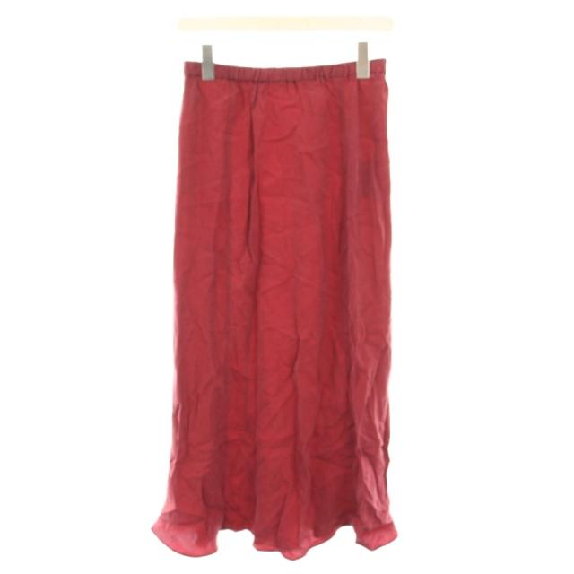 【中古】エーピーストゥディオ 23SS フィブリルキュプラスカート ロング フレア 36 赤 23060586203010 レディース