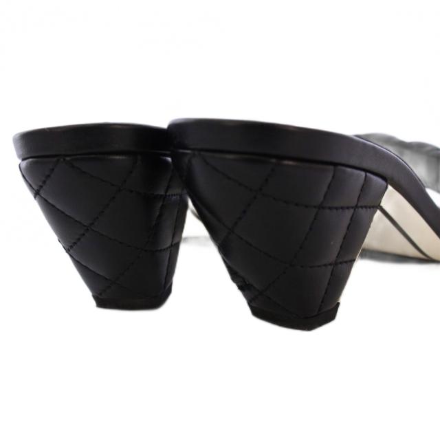 【中古】シャネル CHANEL ココマーク マトラッセ サンダル ミュール レザー 35.5C 黒 G38820 /KH レディース