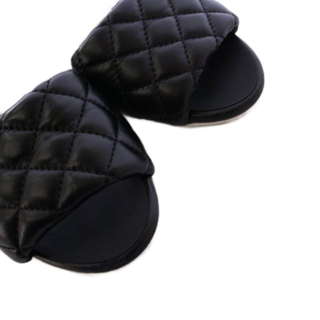 【中古】シャネル CHANEL ココマーク マトラッセ サンダル ミュール レザー 35.5C 黒 G38820 /KH レディース