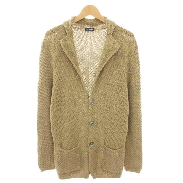 【中古】ドルモア DRUMOHR ニットテーラードジャケット カーディガン 長袖 48 ベージュ /YT メンズ