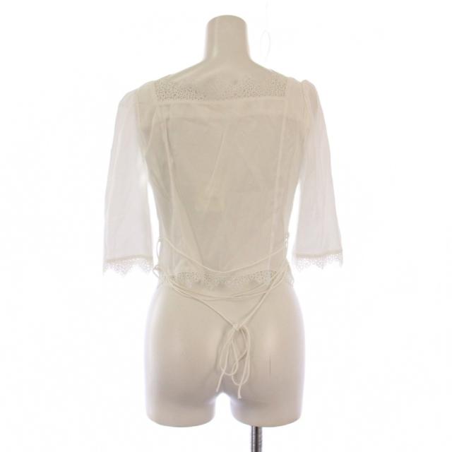 【中古】未使用品 デイシー deicy セットアップ 上下 ブラウス シャツ 五分袖 フレアスカート F 0 白 レディース