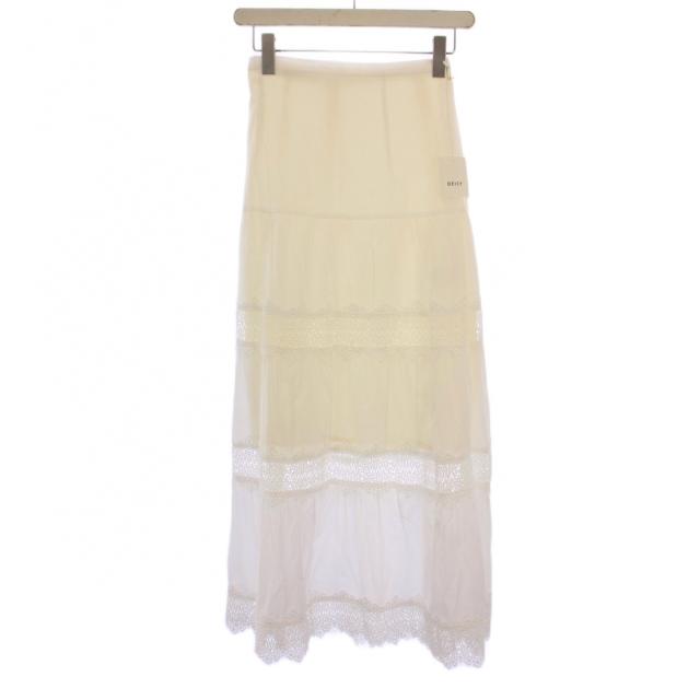 【中古】未使用品 デイシー deicy セットアップ 上下 ブラウス シャツ 五分袖 フレアスカート F 0 白 レディース