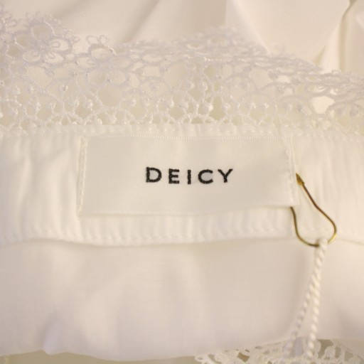 【中古】未使用品 デイシー deicy セットアップ 上下 ブラウス シャツ 五分袖 フレアスカート F 0 白 レディース