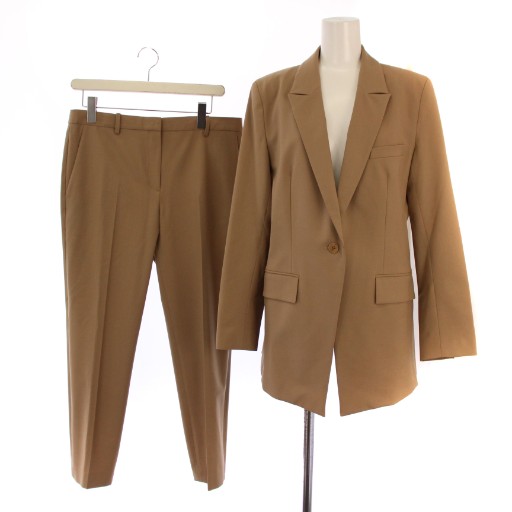 【中古】セオリー スーツ セットアップ 上下 ジャケット パンツ ジップフライ 6 茶 レディース