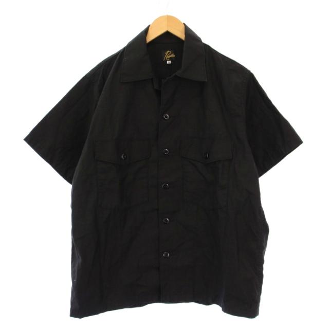 【中古】未使用品 ニードルス ニードルズ ショートスリーブフォアティーグシャツ 半袖 レギュラーカラー M 黒