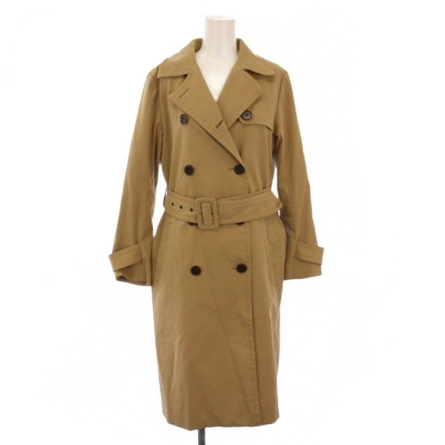 【中古】セオリー Theory STATEMENT TRENCH J PFF TWILL2 トレンチコート ロング P ベージュ レディース