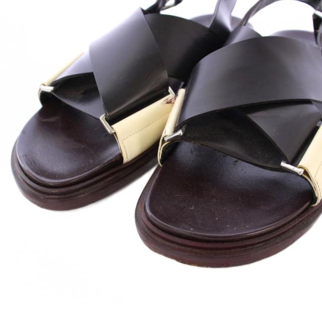 【中古】マルニ MARNI FUSSBETT サンダル レザー ストラップ ベルト 40 黒 茶 /TK レディース_2