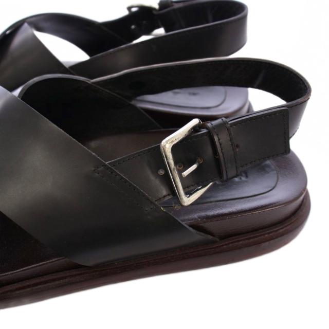 【中古】マルニ MARNI FUSSBETT サンダル レザー ストラップ ベルト 40 黒 茶 /TK レディース_4