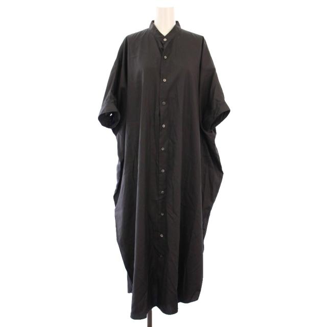 【中古】アッパーハイツ DAY THE MILLY SH OP シャツワンピース バンドカラー 半袖 ロング 1 グレー レディース