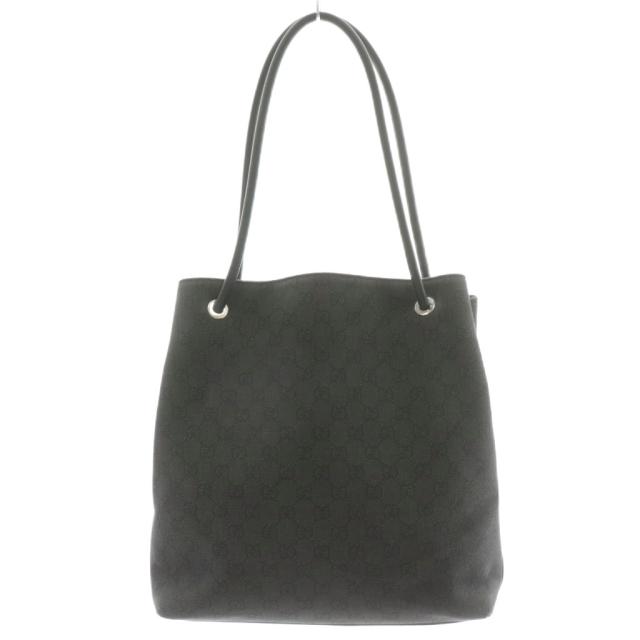 【中古】グッチ GUCCI GG柄 ショルダーバッグ トートバッグ ハンドバッグ 総柄 キャンバス レザー 黒