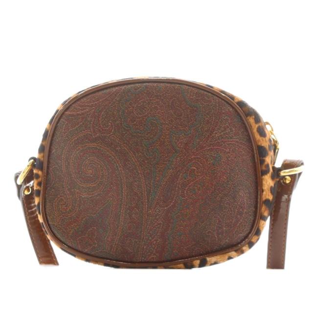 中古】エトロ ETRO ショルダーバッグ ラウンド レオパード ヒョウ柄