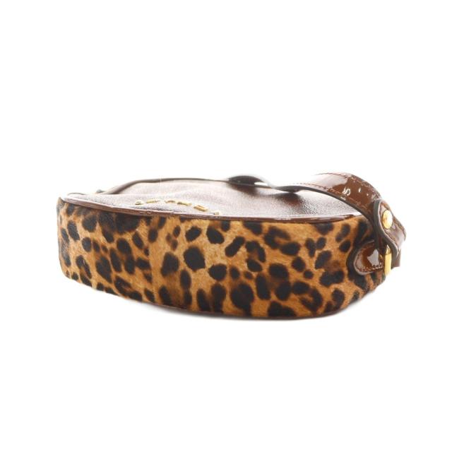 【中古】エトロ ETRO ショルダーバッグ ラウンド レオパード ヒョウ柄 ペイズリー ハラコ PVC 茶 ブラウン 中古】エトロ ETRO ショルダーバッグ ラウンド レオパード ヒョウ柄