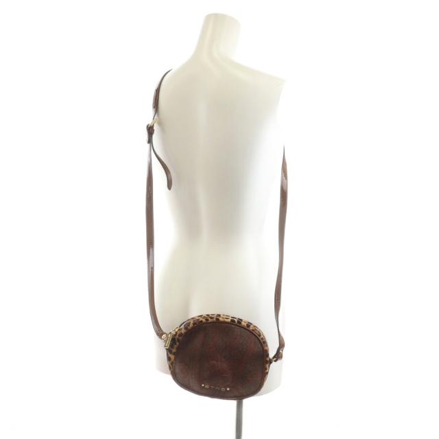 中古】エトロ ETRO ショルダーバッグ ラウンド レオパード ヒョウ柄