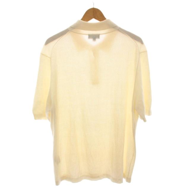 【中古】ダンヒル dunhill ニット ポロシャツ 半袖 シルク混 2XL アイボリー 白 /YM メンズ_1