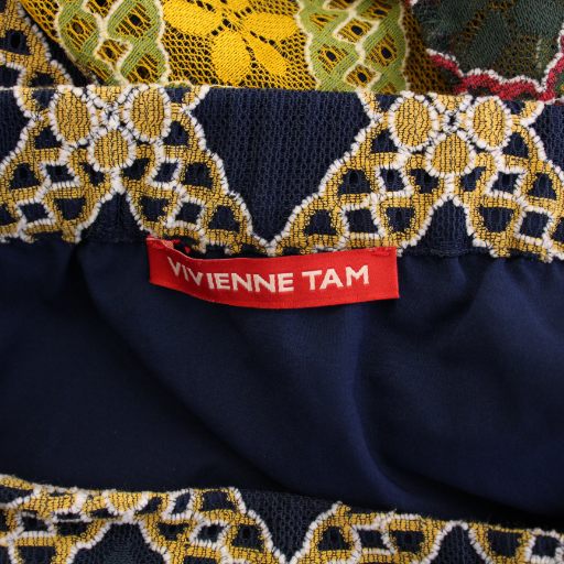 【中古】ヴィヴィアンタム VIVIENNE TAM フレアスカート ひざ丈 レース 刺繍 切替 38 マルチカラー /BB レディース_2