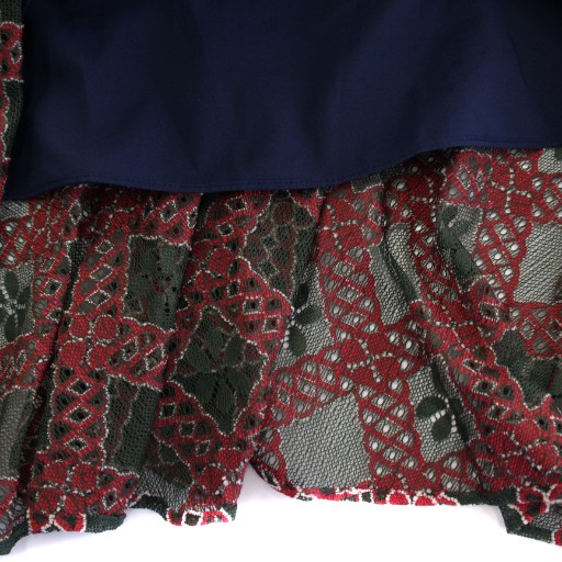 【中古】ヴィヴィアンタム VIVIENNE TAM フレアスカート ひざ丈 レース 刺繍 切替 38 マルチカラー /BB レディース_6