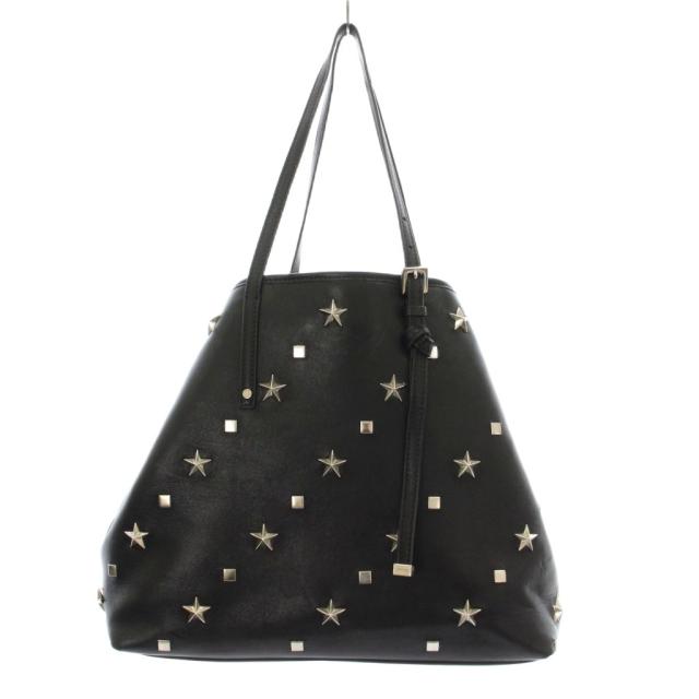 【中古】ジミーチュウ JIMMY CHOO サシャ スタースタッズ トートバッグ レザー 黒 ブラック /KU ■OH レディース