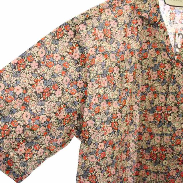 中古】グッチ LIBERTY カジュアルシャツ オープンカラー フラワー