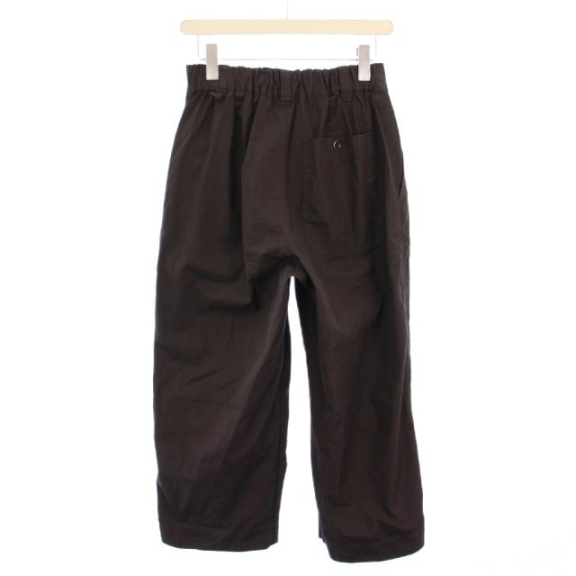 【中古】マーガレットハウエル ファインコンパクトコットンポプリン ワイドパンツ タック ボタンフライ 1 茶 中古】マーガレットハウエル ファインコンパクトコットンポプリン