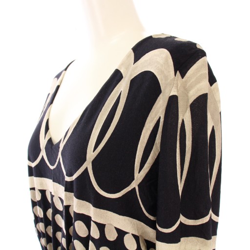 中古】マックスマーラ MAX MARA ワンピース ミモレ ロング 七分袖 V  