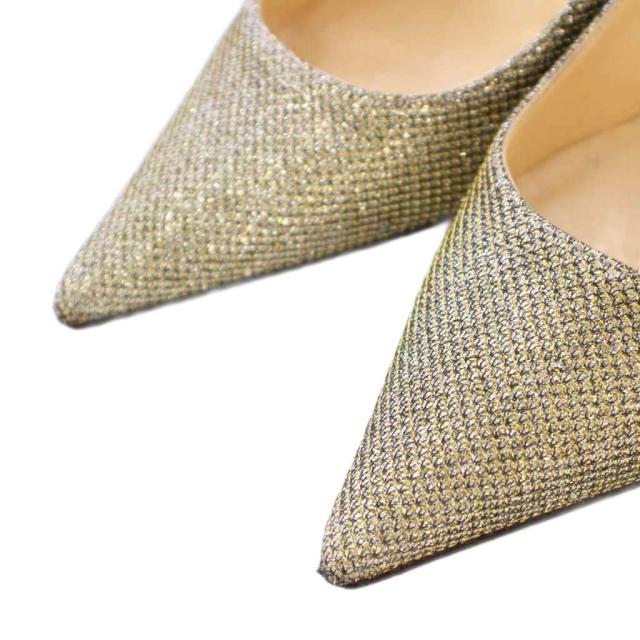 【中古】ジミーチュウ JIMMY CHOO パンプス ポインテッドトゥ ハイヒール ラメ 36 シルバーカラー /BB レディース_3