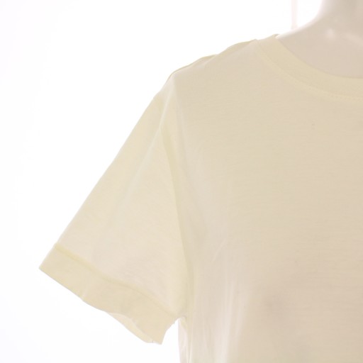 【中古】モンクレール T-SHIRT GIROCOLLO Tシャツ 半袖 クルーネック ストレッチ フリル 切替 ロゴ XS アイボリー_5