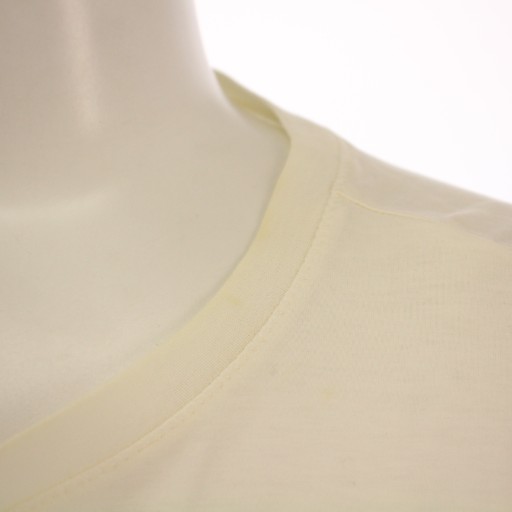 【中古】モンクレール T-SHIRT GIROCOLLO Tシャツ 半袖 クルーネック ストレッチ フリル 切替 ロゴ XS アイボリー_6
