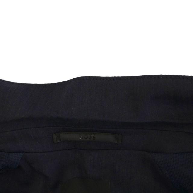 【中古】ヒューゴボス HUGO BOSS シングルスーツ セットアップ 上下 テーラードジャケット パンツ リネン混 44 紺_4