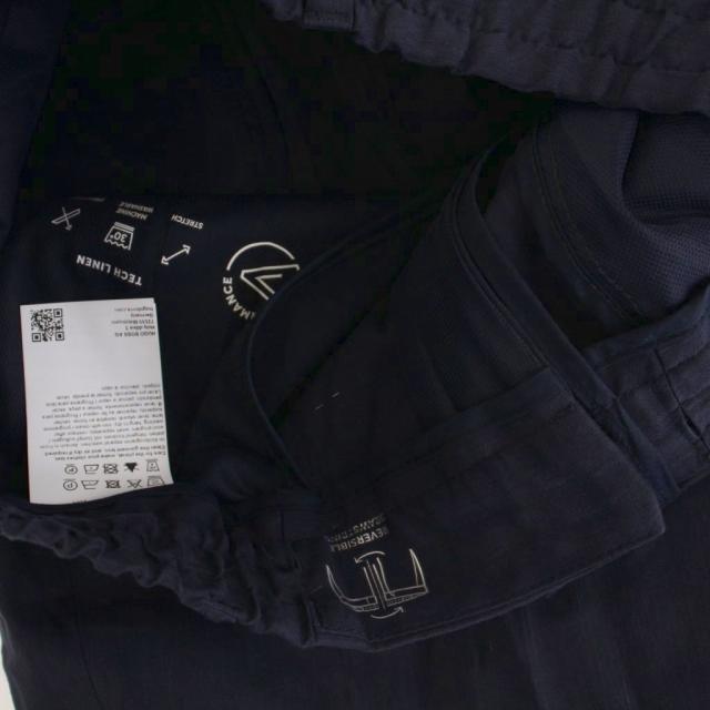 【中古】ヒューゴボス HUGO BOSS シングルスーツ セットアップ 上下 テーラードジャケット パンツ リネン混 44 紺_8