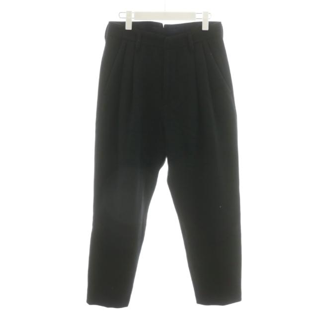 【中古】シュタイン stein.TWO TUCK WIDE TROUSERS パンツ スラックス ウール S 黒 ブラック ST098-3 /AN42 メンズ