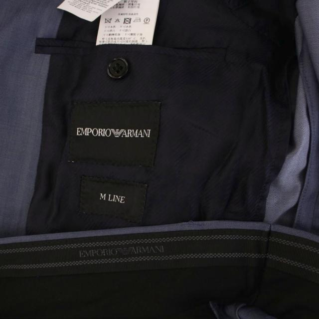 【中古】エンポリオアルマーニ EMPORIO ARMANI M LINE シングルスーツ セットアップ 上下 ストライプ_3