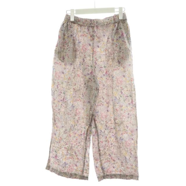 【中古】カグレ かぐれ 22SS イージーパンツ ワイドパンツ 花柄 コットン F マルチカラー ライトパープル ピンク