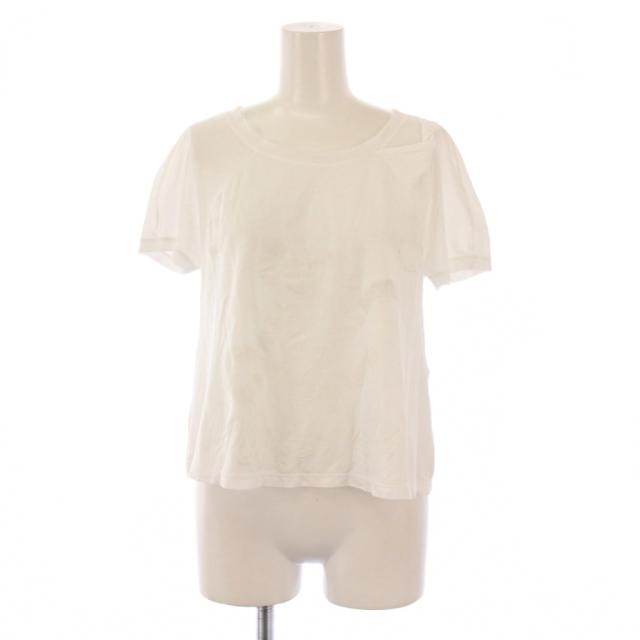 【中古】ルイヴィトン LOUIS VUITTON Tシャツ 半袖 クルーネック 薄手 ストレッチ ロゴ XS 白 ホワイト