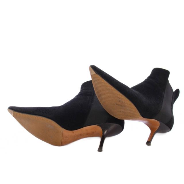 【中古】セリーヌ CELINE サイドゴアブーツ ショート ポインテッドトゥ ハイヒール スエード ワンカラー 36 黒 中古】セリーヌ CELINE サイドゴアブーツ ショート ポインテッドトゥ