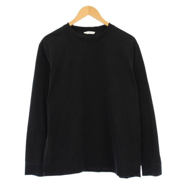 【中古】ザロウ THE ROW Tシャツ ロンT 長袖 クルーネック ストレッチ 無地 黒 ブラック /BB レディース